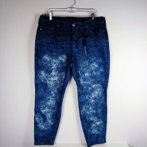 Bandolino Jeans Women's 14 Lisbeth Curvy Paisley Crop Ombre Gradient Boho NWT